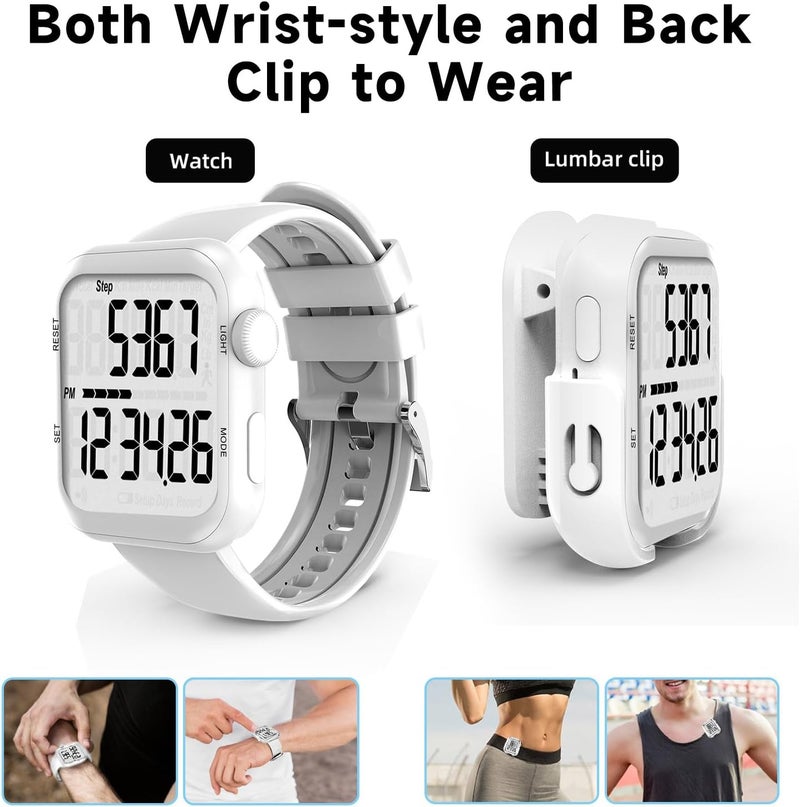 CHAMPOWER Pedometer Watch, Multi-Function Pedometer for Walking Steps and Miles, 3D Super Accurate Step Counter, Track Steps for Men Women Seniors - Image 5